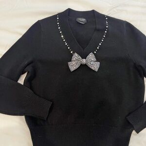 Kate Spade Black and rhinestone sweater - Small